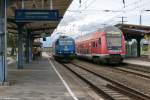 185 522-0 Alpha Trains für ITL - Eisenbahngesellschaft mbH stand in Falkenberg(Elster) und fuhr dann zurück in den Güterbahnhof.