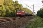 185 394-4 DB Cargo mit einem gemischtem Güterzug bei Friesack und fuhr weiter in Richtung Wittenberge.