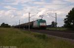 E 186 128 ITL - Eisenbahngesellschaft mbH mit einem Kesselzug  Dieselkraftstoff oder Gasl oder Heizl (leicht)  in Vietznitz und fuhr in Richtung Nauen weiter. 22.06.2013