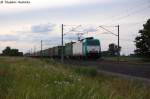 E 186 128 Alpha Trains fr ITL - Eisenbahngesellschaft mbH mit einem Containerzug in Vietznitz und fuhr in Richtung Nauen weiter. 16.07.2013