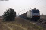 E 186 137 Macquarie European Rail für OHE Cargo GmbH mit einem Holzzug in Demker und fuhr in Richtung Stendal weiter.