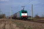 E 186 245-7 RBSAF - RBS Asset Finance Europe Limited für ITL - Eisenbahngesellschaft mbH mit einem Kesselzug in Demker und fuhr in Richtung Magdeburg weiter.