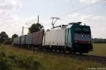 E 186 131 Alpha Trains fr ITL - Eisenbahngesellschaft mbH mit einem Containerzug aus Richtung Salzwedel kommend in Stendal. 31.05.2014