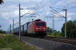 189 060-7 DB Schenker Rail Deutschland AG mit dem KLV LKW-Walter in Vietznitz und fuhr in Richtung Paulinenaue weiter. Netten Gru an den Lokfhrer! 22.06.2012