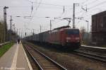 189 015-1 DB Schenker Rail Deutschland AG mit einem Containerzug in Priort und fuhr in Richtung Nauen weiter. 24.04.2013