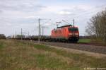 189 007-8 DB Schenker Rail Deutschland AG mit einem Containerzug in Vietznitz und fuhr in Richtung Nauen weiter. 30.04.2013