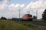 189 002-9 DB Schenker Rail Deutschland AG mit einem Sdggmrs Ganzzug in Vietznitz und fuhr in Richtung Nauen weiter. 05.06.2013