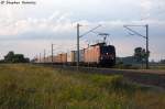189 015-1 DB Schenker Rail Deutschland AG mit einem Containerzug in Vietznitz und fuhr in Richtung Nauen weiter.
