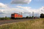 189 009-4 DB Schenker Rail Deutschland AG mit einem Containerzug in Vietznitz und fuhr in Richtung Wittenberge weiter. 20.08.2013