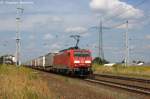 br-6189-siemens-es-64-f4/289076/189-060-7-db-schenker-rail-deutschland 189 060-7 DB Schenker Rail Deutschland AG mit dem KLV 'DB Schenker' in Satzkorn und fuhr in Richtung Golm weiter. 23.08.2013