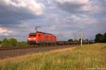 189 022-7 DB Schenker Rail Deutschland AG mit einem Rmms Ganzzug in Vietznitz und fuhr in Richtung Wittenberge weiter.