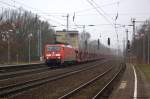 189 021-9 DB Schenker Rail Deutschland AG mit einem leeren Autotransportzug in Saarmund und fuhr weiter in Richtung Ludwigsfelde-Struveshof. 06.01.2015