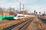 411 573-9  Halle(Saale)  als ICE 2901 für ICE 1071 von Berlin Ostbahnhof nach Frankfurt(Main)Hbf in Rathenow. 16.12.2016