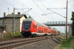 RE2 (RE 37412) von Cottbus nach Wittenberge in Vietznitz und geschoben hatte die 182 013-3. 08.05.2012