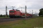 114 026-8 mit dem RE2  ODEG  (RE 37370) von Wismar nach Cottbus in Vietznitz. 21.05.2013