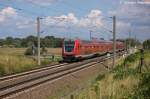 RE1 (RE 18124) von Eisenhttenstadt nach Magdeburg Hbf in Brandenburg und geschoben hatte die 182 011-7. 13.08.2013