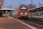 RE1 (RE 18146) von Frankfurt(Oder) nach Brandenburg Hbf hatte den Endbahnhof erreicht und geschoben hatte eine 182er. 27.11.2015