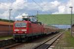 143 185-7 mit der RB82 (RB 26267) von Halle(Saale)Hbf nach Naumburg(Saale)Hbf in Leuna Werke Sd. 12.06.2012