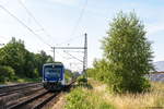 VT 010 (650 542-3) NEB - Niederbarnimer Eisenbahn kam solo durch Friesack und fuhr nach einer ICE Überholung weiter in Richtung Nauen. 14.06.2018