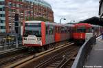 U-Bahn Hamburg/222118/dt3-e-835-1-u-bahn-hamburg-als-u3 DT3-E 835-1 U-Bahn Hamburg als U3 von Wandsbek-Gartenstadt nach Schlump/Barmbek in Baumwall. 13.09.2012