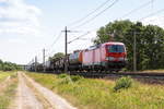 193 372-0 DB Cargo mit einem gemischtem Güterzug in Rathenow und fuhr weiter in Richtung Stendal.
