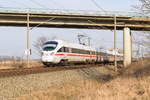 DB Fernverkehr AG/602404/415-022-3-torgau--411-61-5 415 022-3 'Torgau' & 411 61-5 'Andernach' als ICE 1699 von Berlin Ostbahnhof nach Frankfurt(Main)Hbf in Nennhausen. 05.03.2018