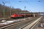 185 254-0 DB Schenker Rail Deutschland AG mit einem Tads Ganzzug in Elze(Han) und fuhr in Richtung Kreiensen weiter.