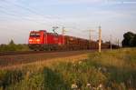 185 285-4 DB Schenker Rail Deutschland AG mit einem Facns Ganzzug in Vietznitz und fuhr in Richtung Wittenberge weiter.
