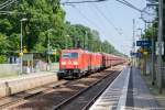 DB Schenker Rail Deutschland AG/444261/185-359-7--185-338-1-db 185 359-7 & 185 338-1 DB Schenker Rail Deutschland AG mit einem Falns Ganzzug in Fangschleuse und fuhren weiter in Richtung Berlin. 01.08.2015