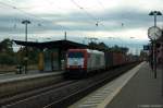 185 650-9 akiem für ITL - Eisenbahngesellschaft mbH mit einem Containerzug in Uelzen und fuhr weiter in Richtung Lüneburg. 19.09.2014
