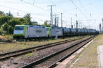 185 562-6 & 185 581-6 ITL - Eisenbahngesellschaft mbH mit dem Kesselzug DGS 95389 in Stendal und fuhren weiter in Richtung Magdeburg. 15.09.2016