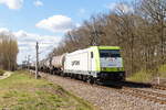ITL Eisenbahn GmbH/696327/185-650-9-itl---eisenbahngesellschaft-mbh 185 650-9 ITL - Eisenbahngesellschaft mbH mit einem Kesselzug 'Benzin oder Ottokraftstoffe' in Nennhausen und fuhr weiter in Richtung Wustermark. 09.04.2020