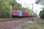 LOCON LOGISTIK a CONSULTING AKTIENGESELLSCHAFT/519288/482-039-5-sbb-cargo-fuer-locon 482 039-5 SBB Cargo für LOCON LOGISTIK & CONSULTING AG mit dem Containerzug DGS 61429 bei Friesack in Richtung Wittenberge. 20.09.2016