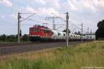 mitteldeutsche-eisenbahn-gmbh-meg/277812/meg-702-155-179-5-meg-- MEG 702 (155 179-5) MEG - Mitteldeutsche Eisenbahn GmbH mit dem DGS 99643 von Rdersdorf nach Wismar in Vietznitz. 02.07.2013