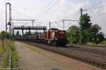 160074 (295 951-8) OHE Cargo mit dem OHE-Müllzug von Braunschweig nach Staßfurt in Niederndodeleben. 08.08.2014