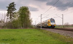 ET 445.114 (445 114-2) ODEG - Ostdeutsche Eisenbahn GmbH als RE4 (RE 63913) von Rathenow nach Jüterbog in Nennhausen.