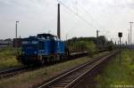 293 026-1 PRESS (202 746-4) mit einem leeren Holzzug aus Stendal in Rathenow und brachte diesen Zug zum Wustermarker Gbf.