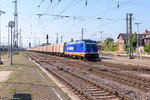 76 110-0 Raildox GmbH & Co. KG mit einem leeren Hackschnitzelzug in Stendal und fuhr weiter in Richtung Rathenow. 13.09.2016