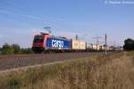 482 040-3 SBB Cargo mit einem Containerzug in Vietznitz und fuhr in Richtung Wittenberge weiter.