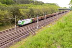 187 009-6 Railpool GmbH für SETG - Salzburger Eisenbahn TransportLogistik GmbH mit einem Holzzug in Nennhausen.