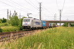 386 019-4 METRANS Rail s.r.o. mit einem Containerzug in Stendal und fuhr weiter in Richtung Salzwedel. 16.06.2016