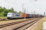 METRANS Rail s.r.o./504126/386-005-3-metrans-rail-sro-mit 386 005-3 METRANS Rail s.r.o. mit einem Containerzug in Stendal und fuhr weiter in Richtung Magdeburg. 25.06.2016