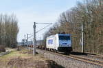 METRANS Rail s.r.o./689166/386-029-3-metrans-rail-sro-mit 386 029-3 METRANS Rail s.r.o. mit einem leeren Containerzug in Nennhausen und fuhr weiter in Richtung Wustermark. Netten Gruß zurück an den Tf! 15.02.2020