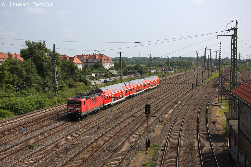 143 349-9 mit der RB80 (RB 26231) von Lutherstadt Wittenberg nach Halle(Saale)Hbf in Halle Steintorbrcke. 06.07.2013