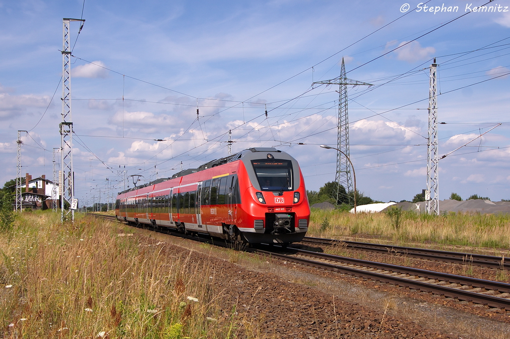 442 317-4 als RB20 (RB 28709) von Oranienburg nach Potsdam Hbf in Satzkorn. 01.08.2013