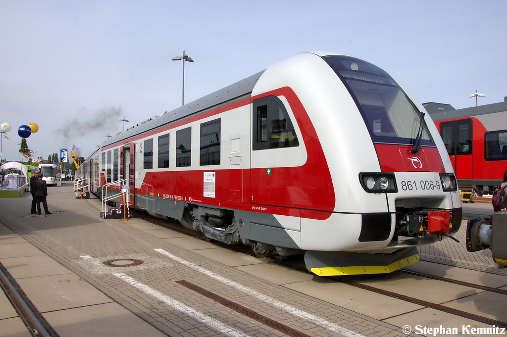 861 006-9 ZSSK - elezničn spoločnosť Slovensko (Eisenbahngesellschaft Slowakei AG) stand auf der InnoTrans 2012 in Berlin. 21.09.2012