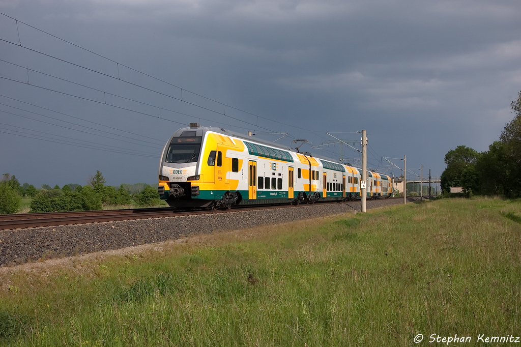 ET 445.100 (445 100-1) ODEG - Ostdeutsche Eisenbahn GmbH als RE2 (RE 37378) von Wismar nach Cottbus in Vietznitz. Netten Gru an den Tf! 17.05.2013