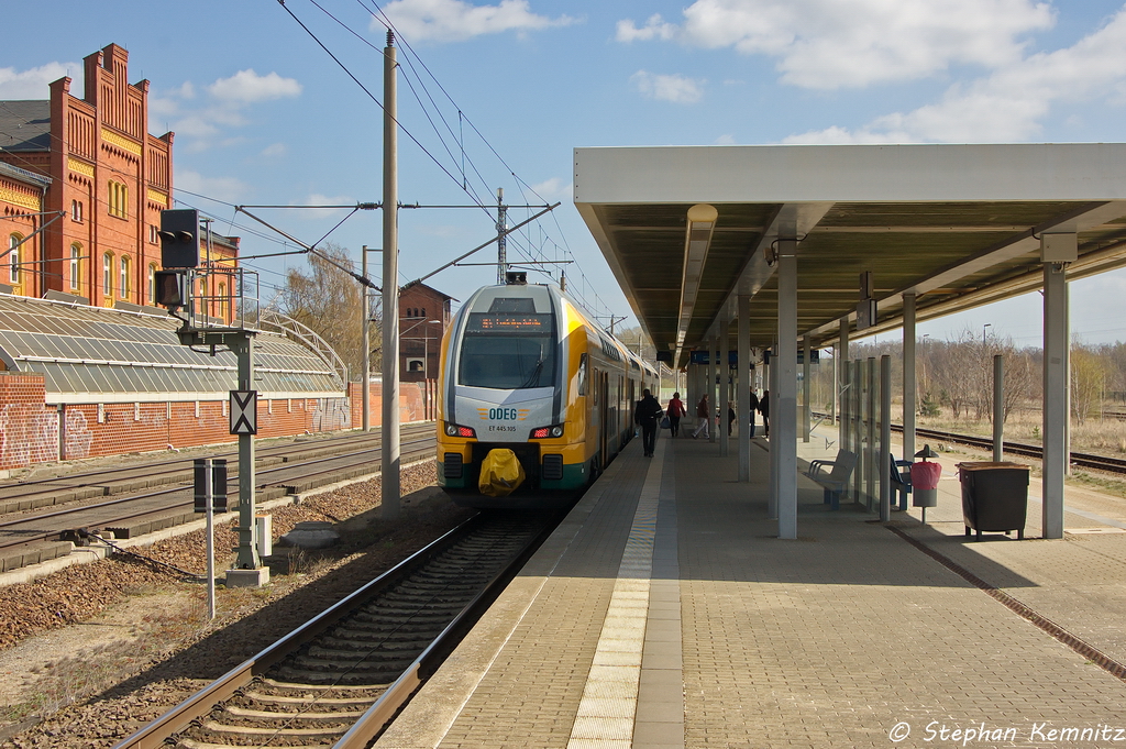ET 445.105 (445 105-0) ODEG - Ostdeutsche Eisenbahn GmbH als RE4 (RE 37317) von Rathenow nach Ludwigsfelde in Rathenow. 24.04.2013