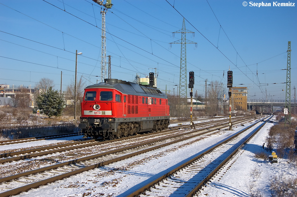 MEG 315 (232 489-5) MEG - Mitteldeutsche Eisenbahn GmbH kam als Lz durch Berlin-Schnefeld Flughafen gefahren und fuhr in Richtung Genshagener Heide weiter. 07.12.2012