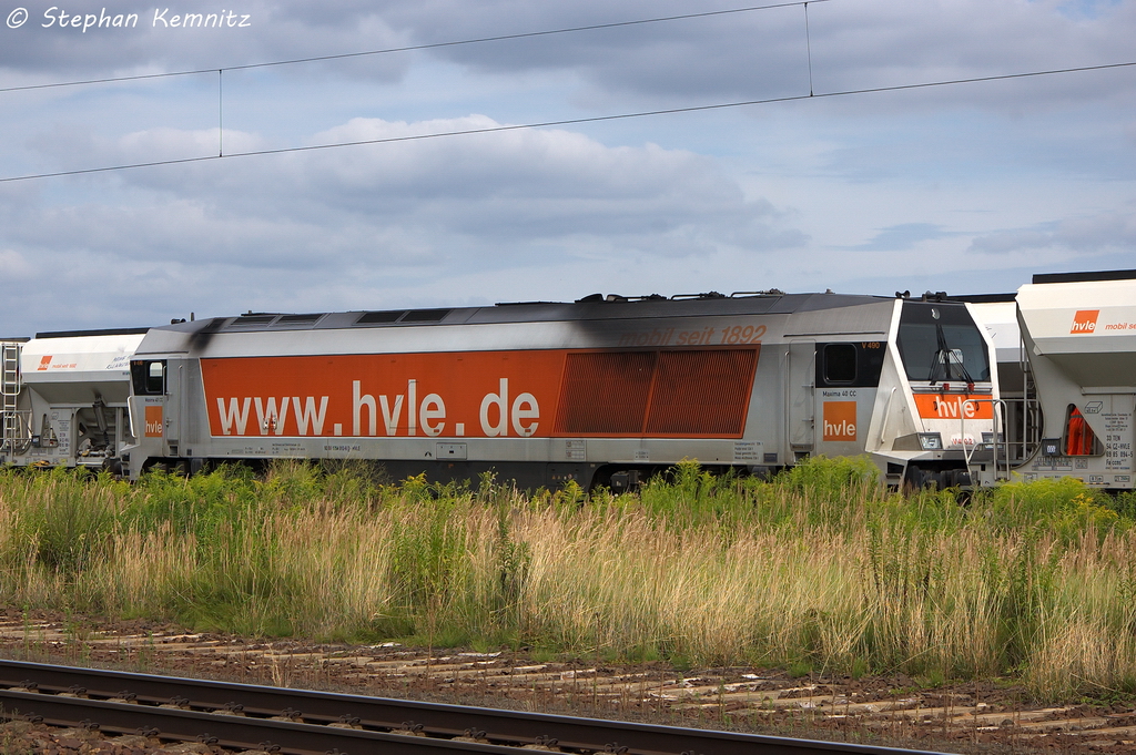 V 490.2 (264 012-6) hvle - Havellndische Eisenbahn AG beim rangieren in Satzkorn. 09.08.2013